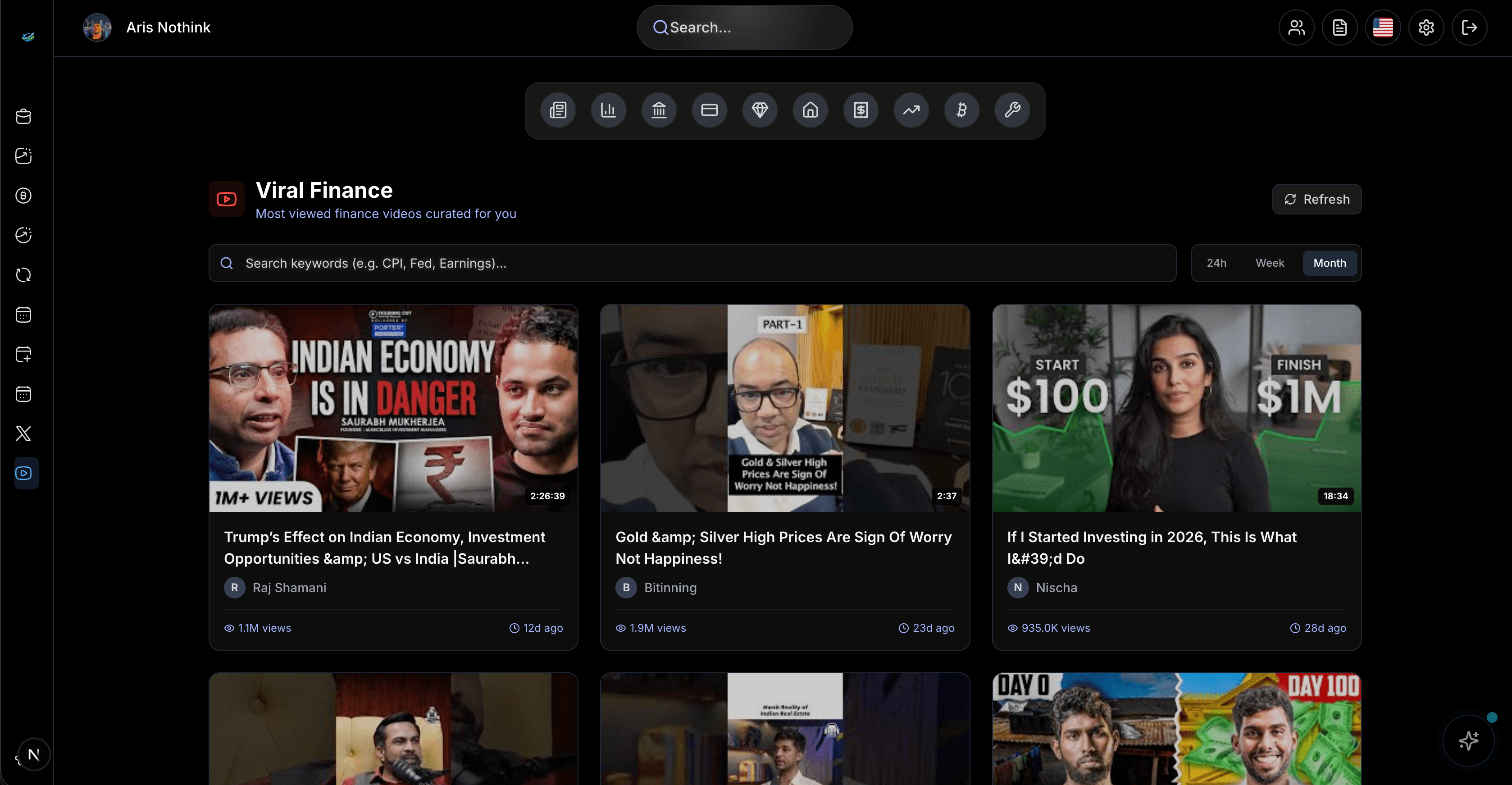 Viral Finance YouTube Feed